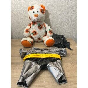 VTG Build A Bear Halloween Pawsome Pumpkin Bear 2006 Batman Jack O Lantern